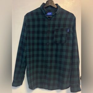 Men’s Jack and Jones Green and Black Plaid Flannel Shirt